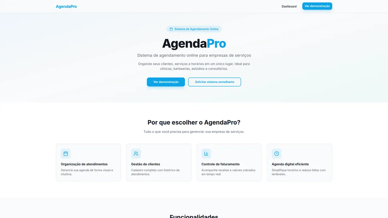 Tela inicial do projeto AgendaPro