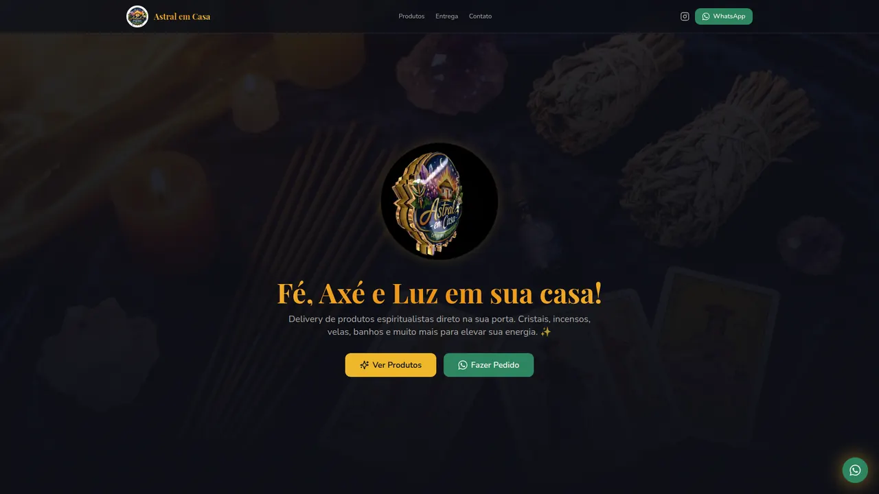 Tela do projeto Astral em Casa