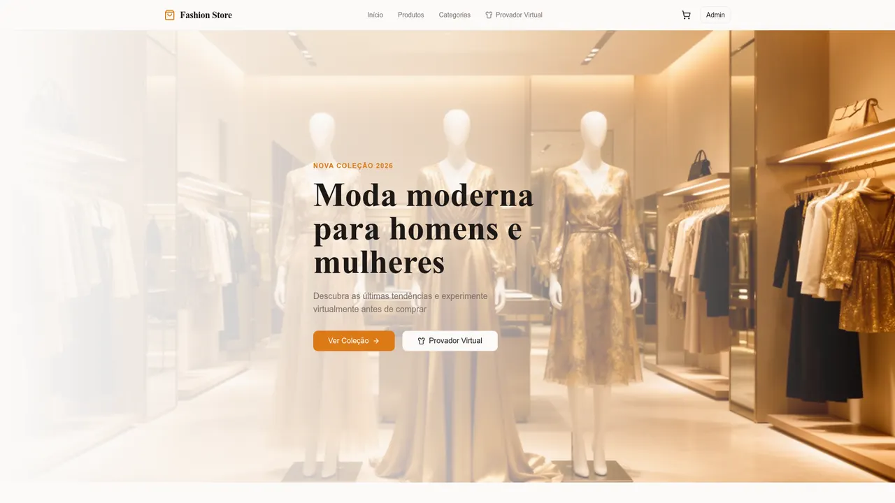 Tela do projeto Fashion Store