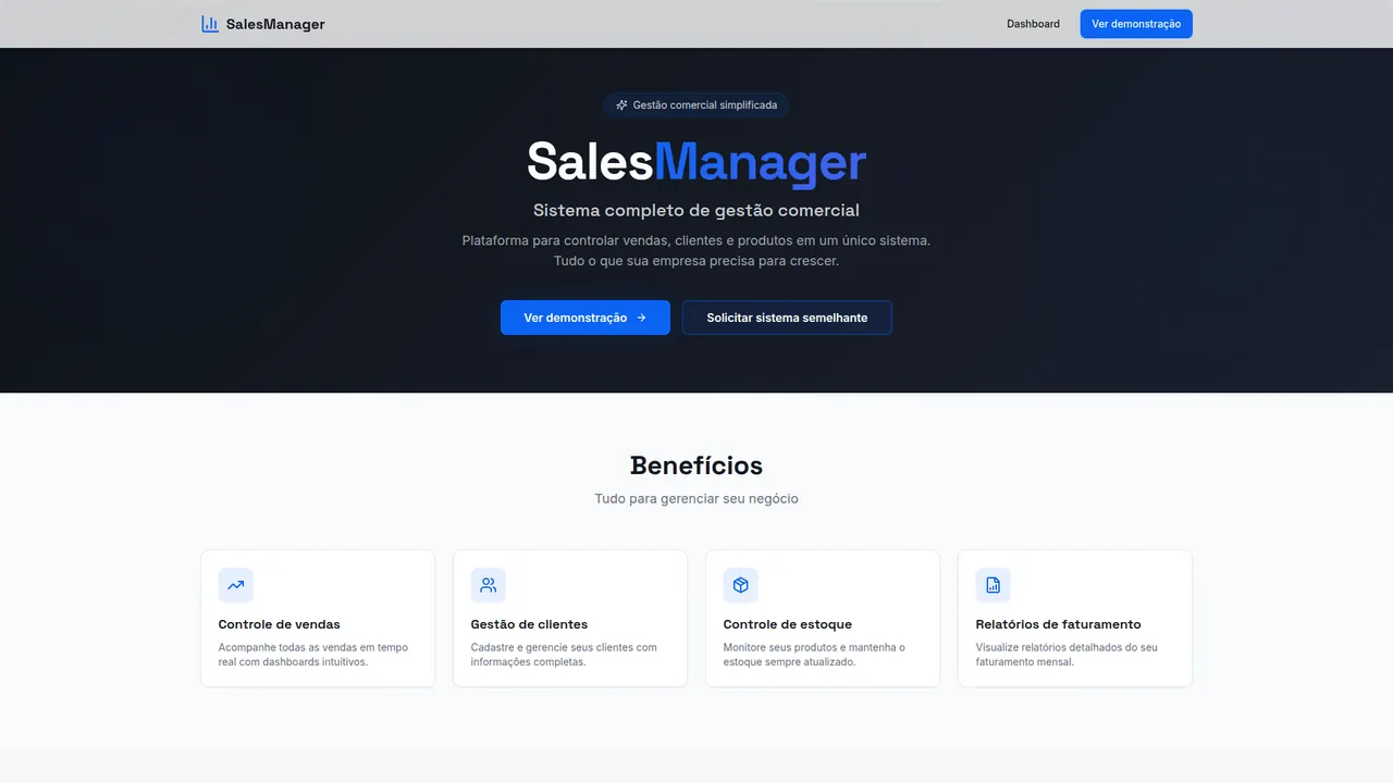 Tela inicial do projeto Sales Manager