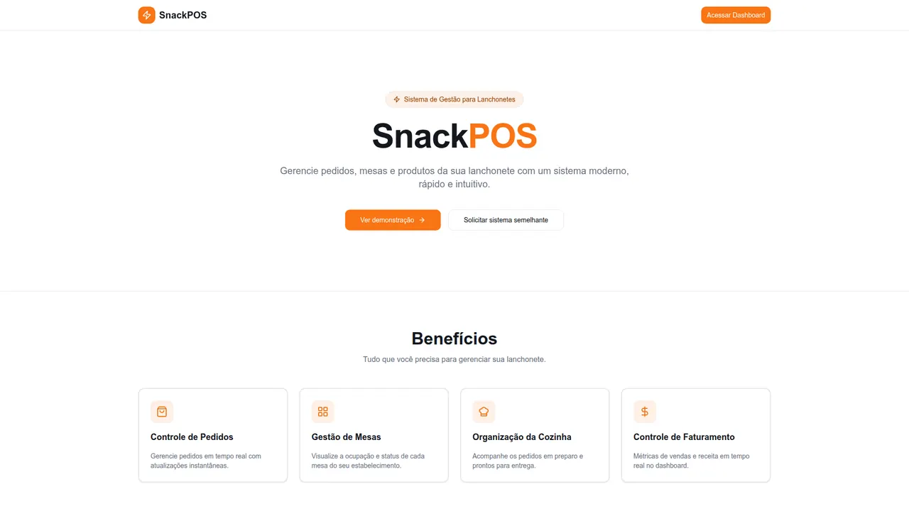 Tela do projeto SnackPOS