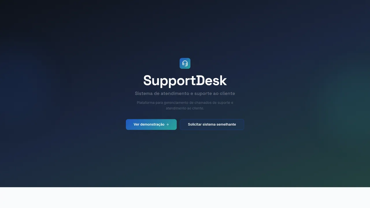 Tela do projeto Support Desk